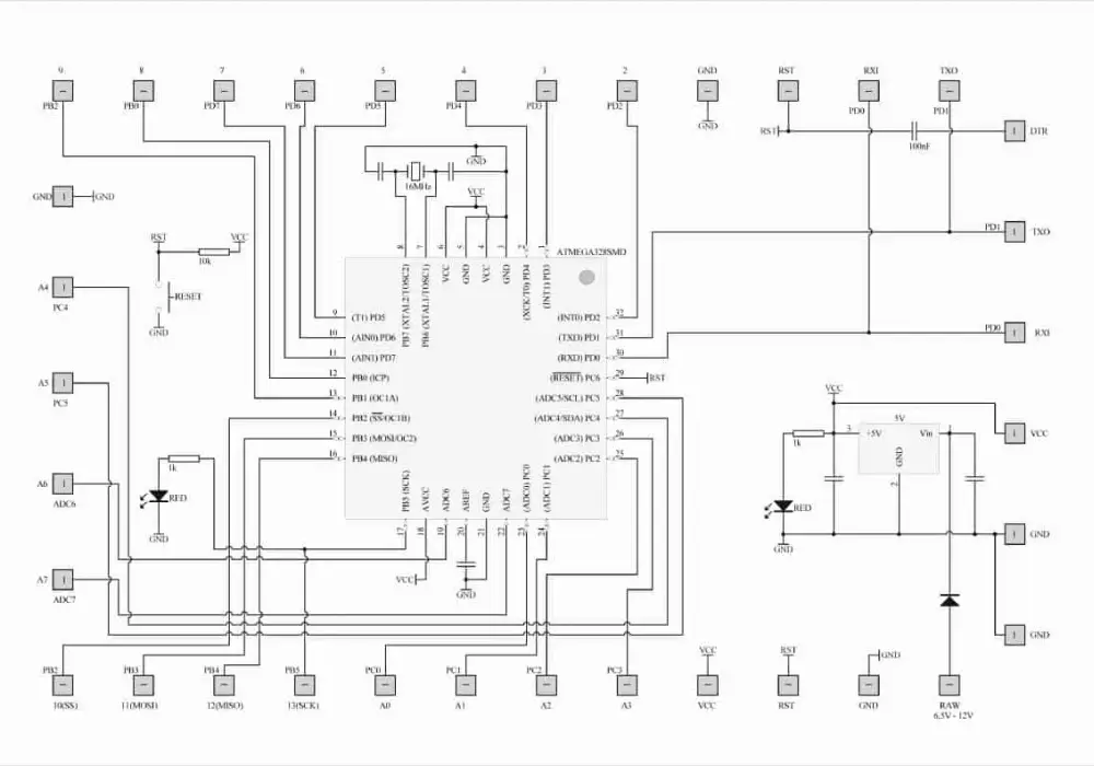 Arduino Nano: Kompletny schemat i opis pinów - Poznaj układ